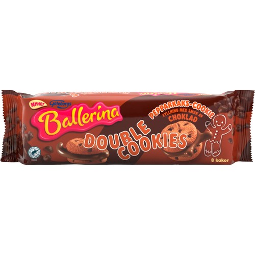 Dubbla Cookies Pepparkaka/choklad 168g Ballerina