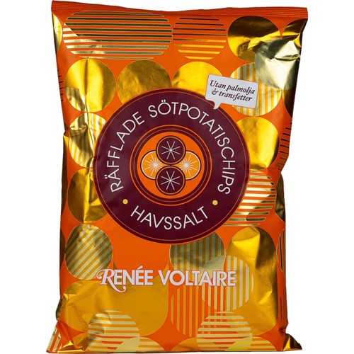 Räfflade Sötpotatischips Havssalt 125g Renée Voltaire