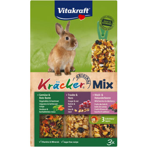Kräcker Kanin Trio-Mix Grönsaker 3-p Vitakraft