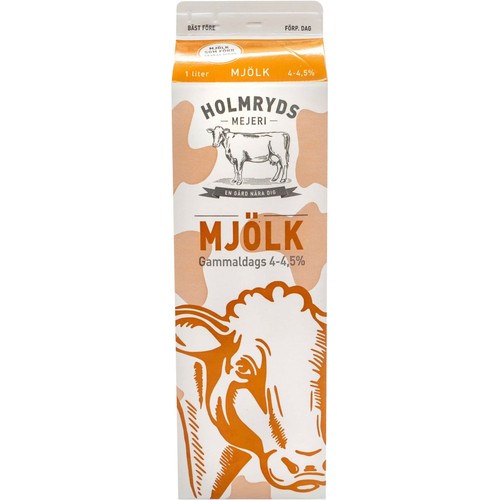 Gammaldagsmjölk 4-4,5% 1l Holmryds Mejeri