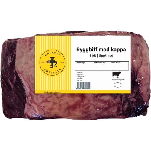 Ryggbiff Frystinad med kappa i bit ca 1kg Hacksta Köttdisk