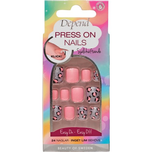 Press On Nails Pink Leop 1 Styck Depend