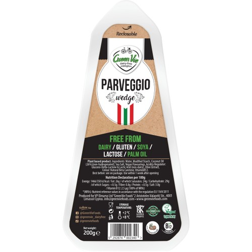 Ost Parveggio Block Vegansk Glutenfri Laktosfri 200g Greenvie