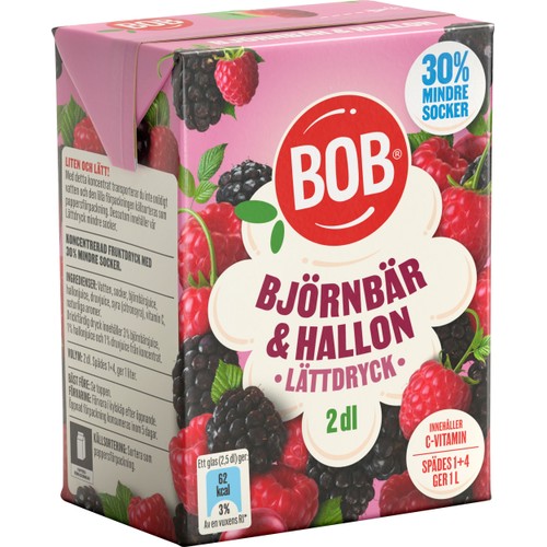 Lättdryck Björnbär & hallon Koncentrat 2dl BOB