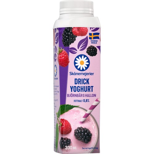 Drickyoghurt Hallon Björnbär 0,8% 330ml Skånemejerier