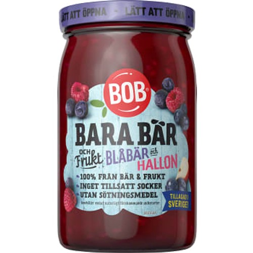 Sylt Bara bär frukt & Blåbär hallon 310g BOB