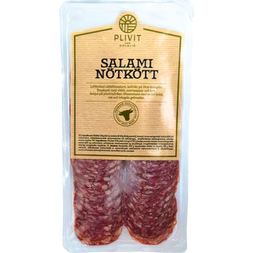 Oxköttssalami Skivad 80g Plivit