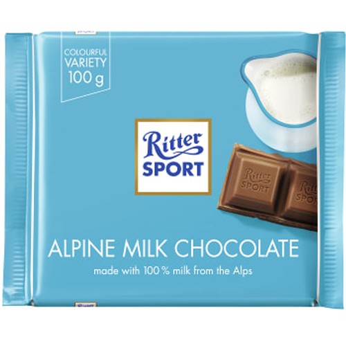 Chokladkaka Alpine Mjölkchoklad 100g Ritter