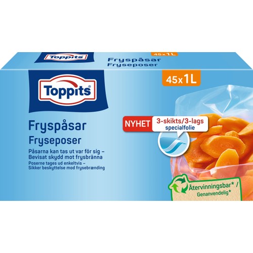 Fryspåsar 1L 45-pack Toppits