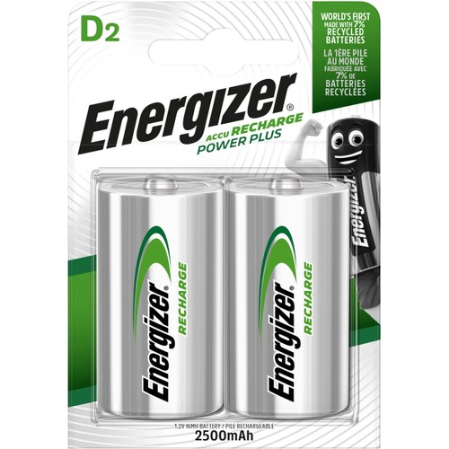 Batteri D Laddbart 2-p Energizer Power Plus