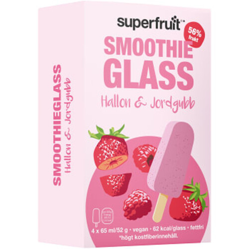 Smoothieglass Hallon & Jordgubb 208g Superfruit