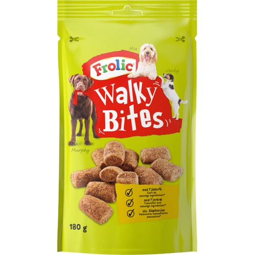 Hundsnacks Walky Bites Fjäderfä 180g Frolic