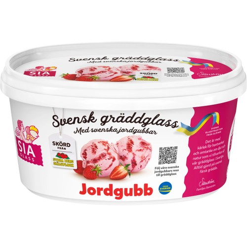 Gräddglass Jordgubb 500ml SIA GLASS