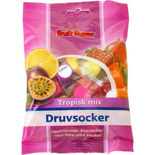 Tropisk mix Druvsocker 75g Fruit Power