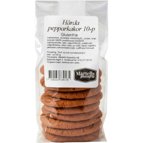 Pepparkakor Hårda Glutenfria 10-pack 120g Martells Glutenfria