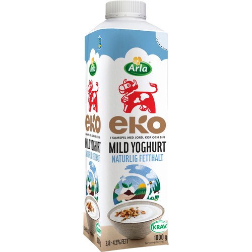 Yoghurt Mild Naturlig fetthalt 3,8-4,5% Ekologisk 1000g Arla Ko®