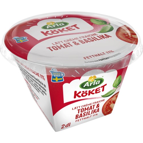 Lätt Crème fraiche Tomat & Basilika 11% 2dl Arla Köket®