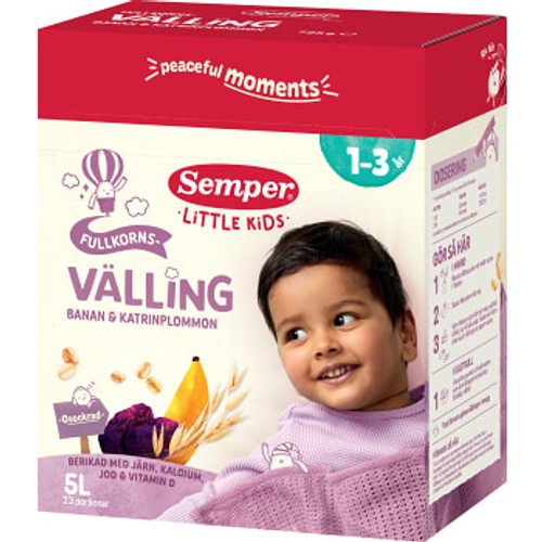 Fullkornsvälling Banan & katrinplommon Från 1,5år 5l Semper