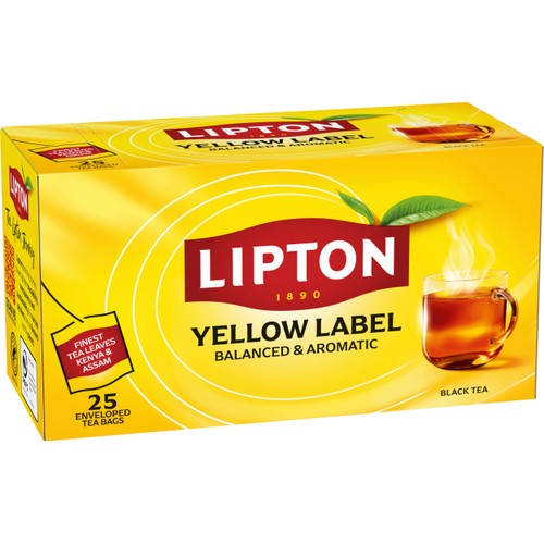 Svart Te Yellow label 25-p Lipton