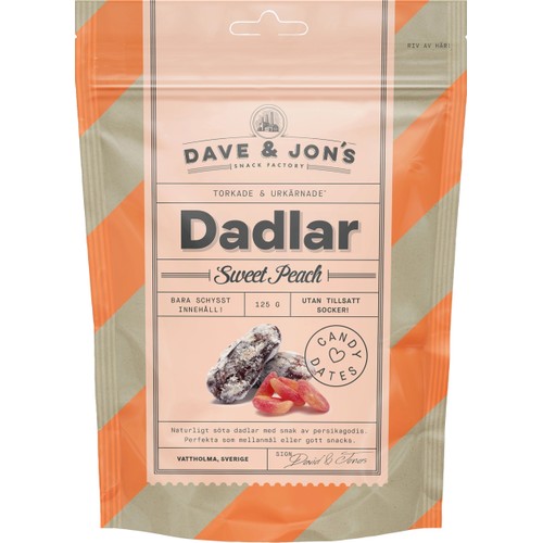 Dadlar Sweet Peach 125g Dave & Jon's