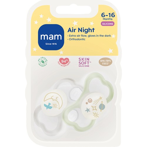 Napp Air Night Silikon 6-16mån 2-p MAM