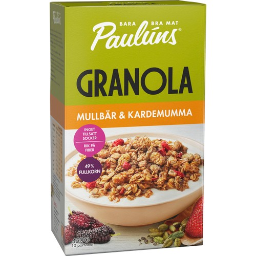 Granola Mullbär & kardemumma 450g Paulúns