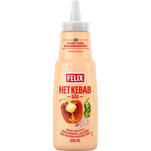 Kebabsås Het 335ml Felix