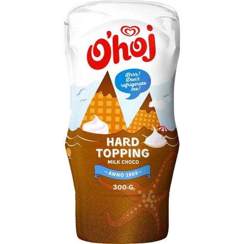 Chokladsås Hard Topping Mjölkchocklad 300g Ohoj