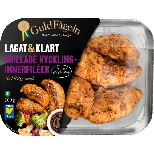 Kycklinginnerfilé grillad BBQ 200g Guldfågeln