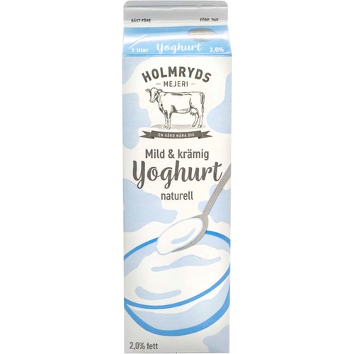 Yoghurt 2,0% Naturell 1l Holmryds Mejeri
