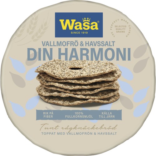 Knäckebröd Din Harmoni Vallmofrö & Havssalt 260g Wasa