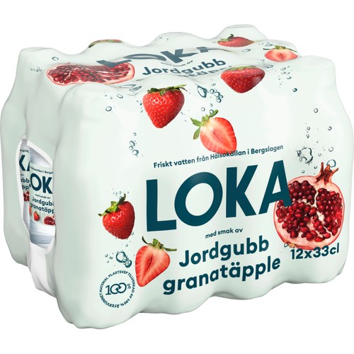 Kolsyrat Vatten Jordgubb & Granatäpple 33cl 12-p Loka