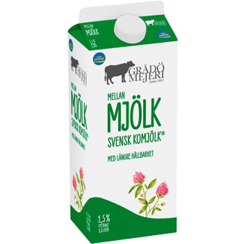 Mellanmjölk lång hållbarhet 1,5% 1500ml Grådö Mejeri