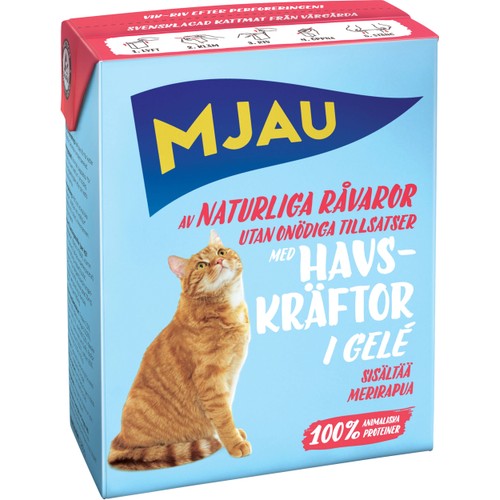 Kattmat Havskräftor i gelé 380g Mjau