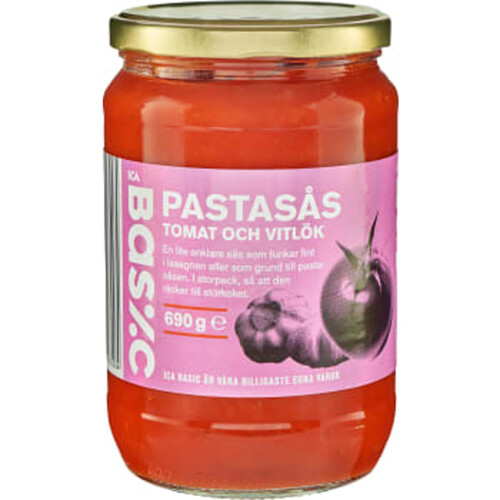 Pastasås Tomat & vitlök 690g ICA Basic