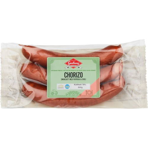 Chorizo Tjock Alspånsrökt 300g Gudruns
