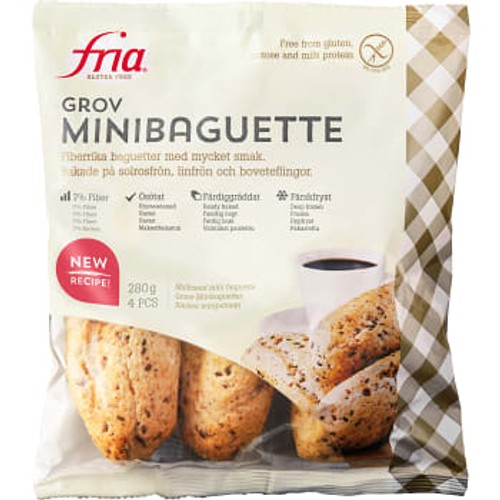 Grov minibaguett Glutenfri Mjölkfri Fryst 280g Fria