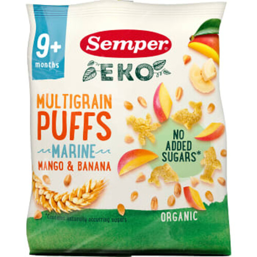 Multigrain puffs mango & banana 9m 18g Semper