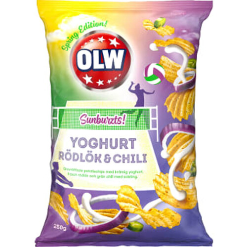 Chips Yoghurt Rödlök & Chili 250g Olw