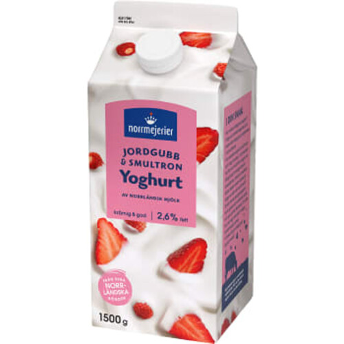 Fruktyoghurt Jordgubb Smultron 2.6% 1500g Norrmejerier