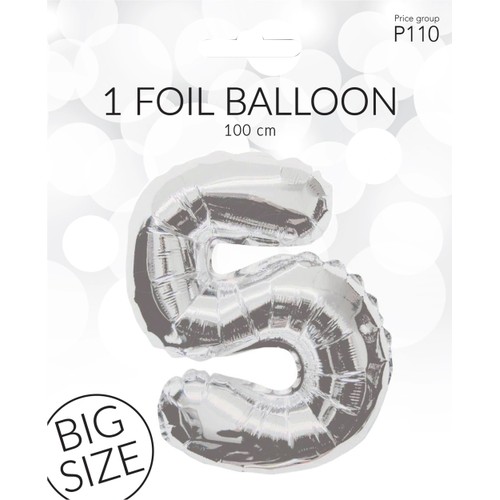 Folieb silv 5 100cm Happy Party