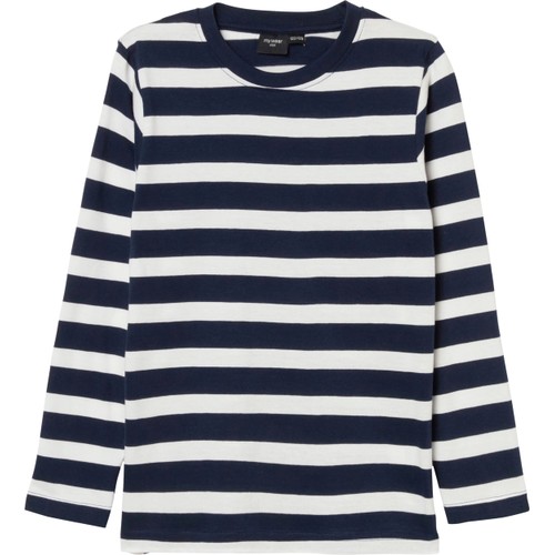 Långärmad T-shirt marinblå/vit 110/116 mywear