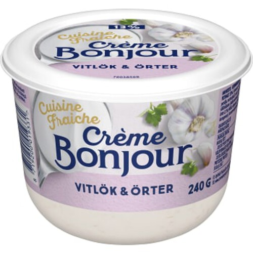 Syradgrädde Vitlök & örter 13% 240g Créme bonjour