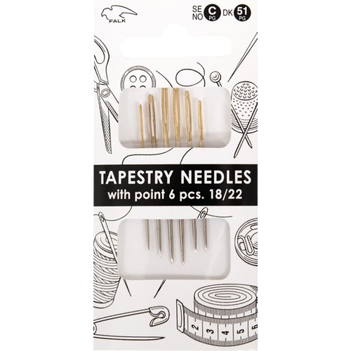 Tapisserinål med udd 18/22 6-pack