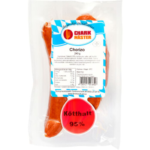 Chorizo Kötthalt 95% 240g Charkmäster