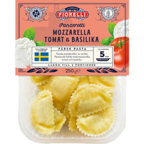 Färsk Pasta Panzerotti Mozzarella tomat Basilika 250g Fiorelli