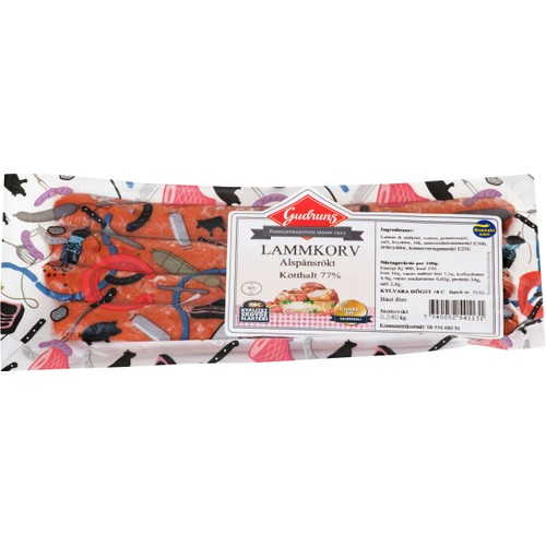 Lammkorv Alspånsrökt 240g Gudruns