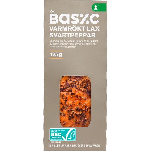 Lax Färsk Varmrökt Peppar 125g ICA Basic