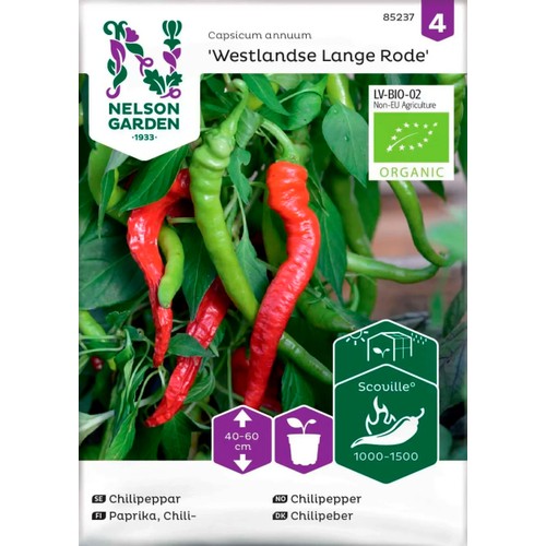 Chilipeppar Wasetlandse Lange Rode 1-p Nelson Garden