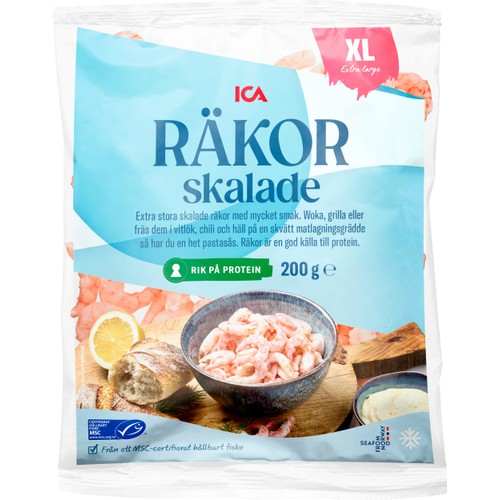 Räkor skalade XL Frysta 200g ICA